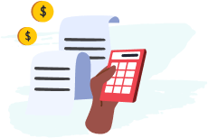 hand with a calculator